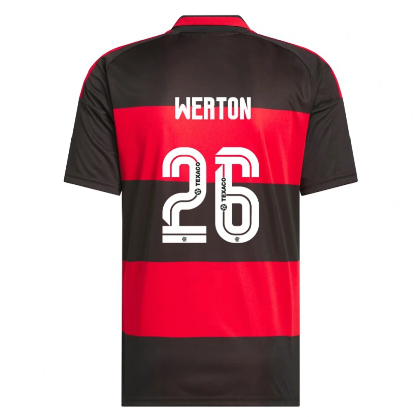 Danxen Homem Camisola Werton #26 Vermelho Preto Branco Principal 2026/27 Camisa Brasil