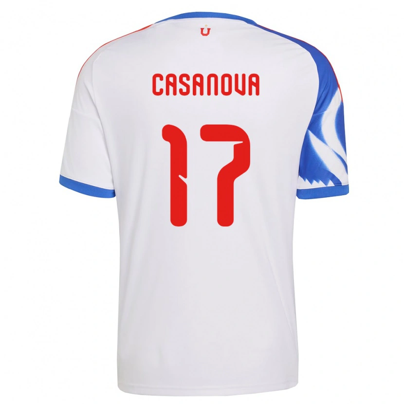 Danxen Homem Camisola Luis Casanova #17 Branco Azul Marinho Alternativa 2026/27 Camisa Brasil