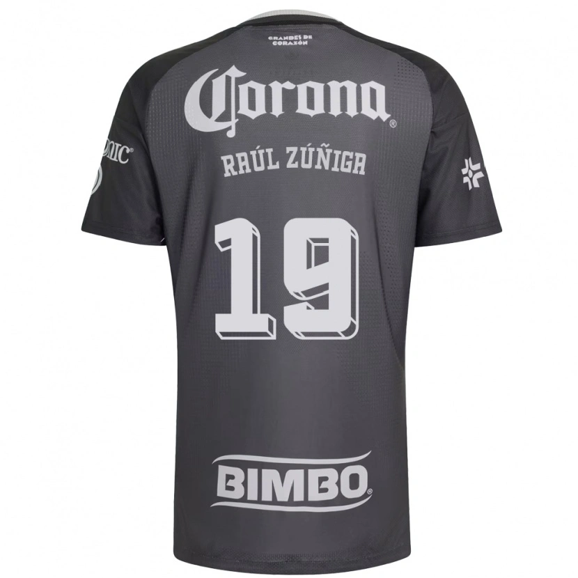 Danxen Homem Camisola José Raúl Zúñiga #19 Cinza Branco Preto Alternativa 2026/27 Camisa Brasil