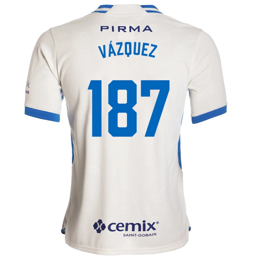 Danxen Homem Camisola Cristian Vázquez #187 Branco Azul Vermelho Alternativa 2026/27 Camisa Brasil