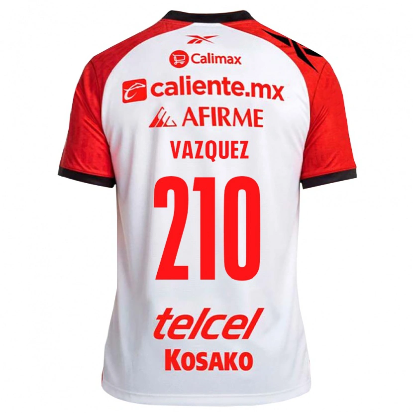 Danxen Homem Camisola Daniel Vázquez #210 Vermelho Branco Preto Alternativa 2026/27 Camisa Brasil