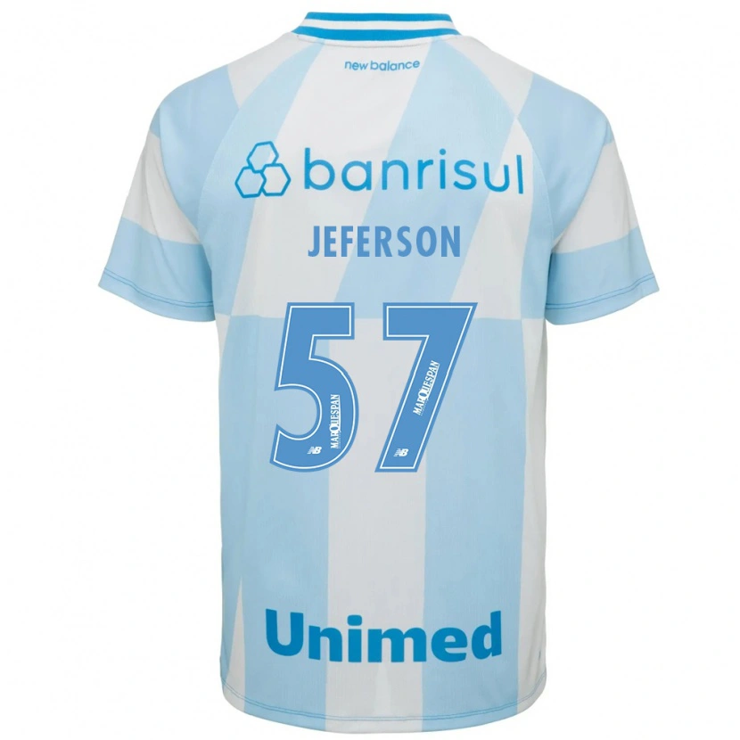 Danxen Homem Camisola Jeferson Borges Dos Santos #57 Azul Claro Branco Alternativa 2026/27 Camisa Brasil