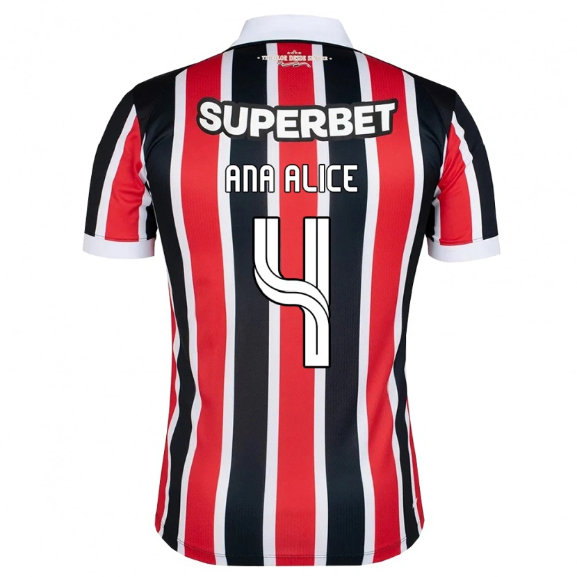 Danxen Homem Camisola Ana Alice Luciano Da Silva #4 Vermelho Branco Preto Alternativa 2026/27 Camisa Brasil