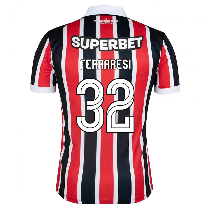 Danxen Homem Camisola Nahuel Ferraresi #32 Vermelho Branco Preto Alternativa 2026/27 Camisa Brasil