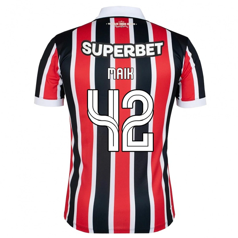 Danxen Homem Camisola Maik Gomes Viegas #42 Vermelho Branco Preto Alternativa 2026/27 Camisa Brasil