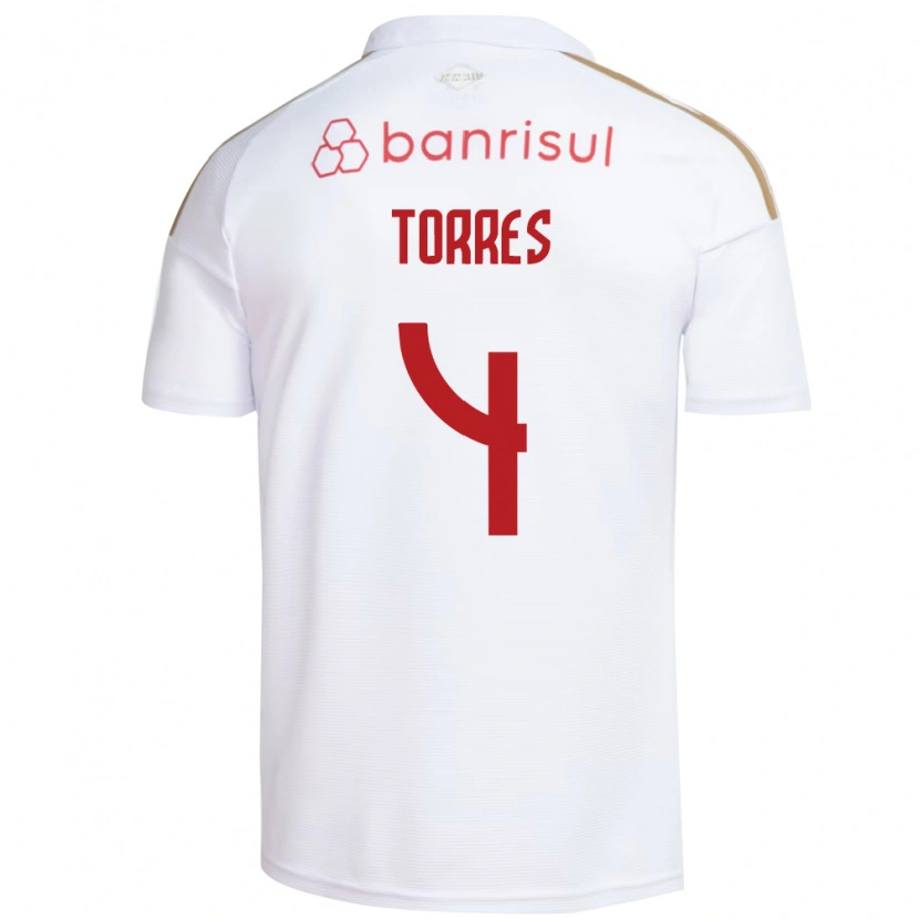 Danxen Homem Camisola Félix Torres #4 Branco Vermelho Alternativa 2026/27 Camisa Brasil