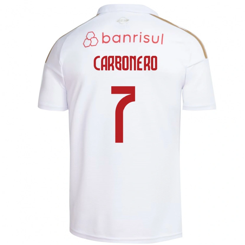Danxen Homem Camisola Johan Carbonero #7 Branco Vermelho Alternativa 2026/27 Camisa Brasil