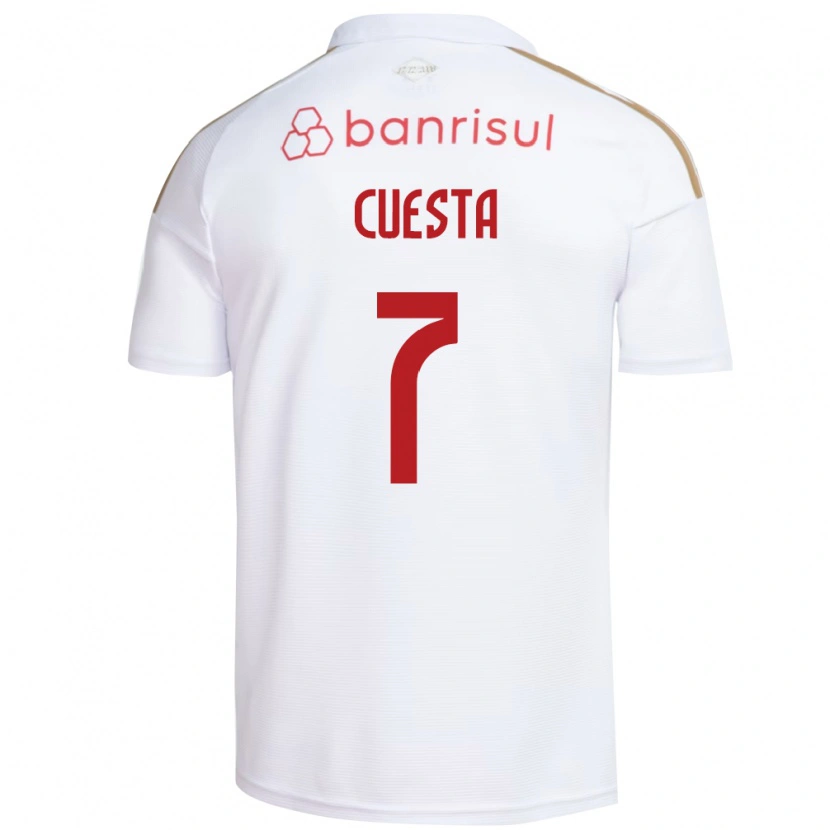 Danxen Homem Camisola Juan Manuel Cuesta #7 Branco Vermelho Alternativa 2026/27 Camisa Brasil