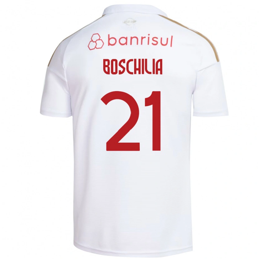 Danxen Homem Camisola Gabriel Boschilia #21 Branco Vermelho Alternativa 2026/27 Camisa Brasil