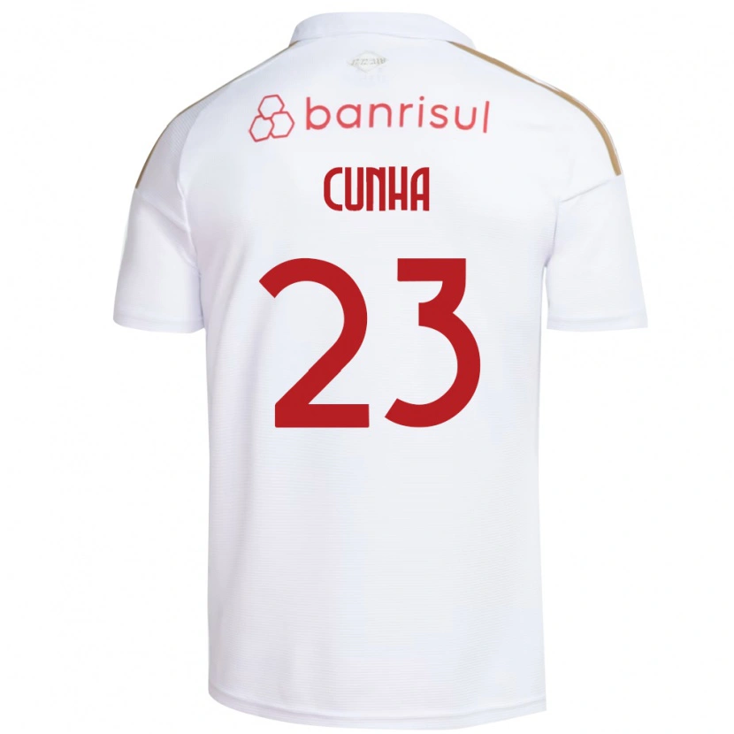 Danxen Homem Camisola Matheus Cunha #23 Branco Vermelho Alternativa 2026/27 Camisa Brasil