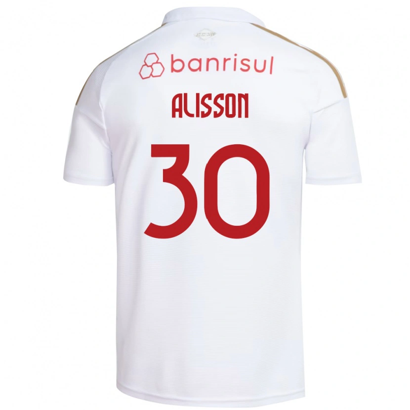 Danxen Homem Camisola Alisson Rodrigues De Melo #30 Branco Vermelho Alternativa 2026/27 Camisa Brasil