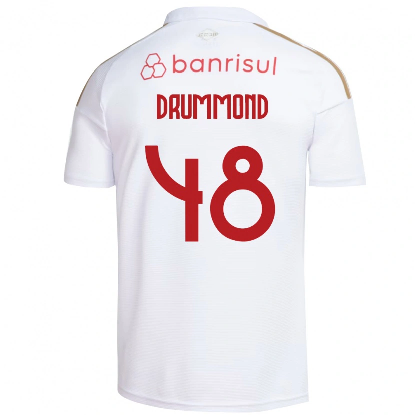 Danxen Homem Camisola Lucca Drummond #48 Branco Vermelho Alternativa 2026/27 Camisa Brasil