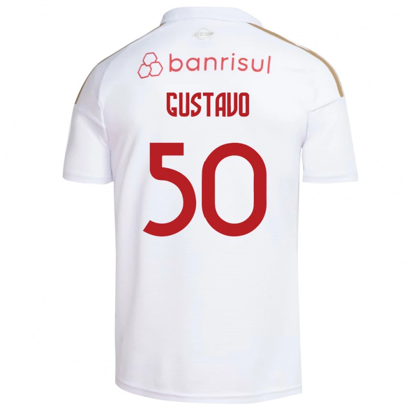 Danxen Homem Camisola Gustavo Dos Santos #50 Branco Vermelho Alternativa 2026/27 Camisa Brasil
