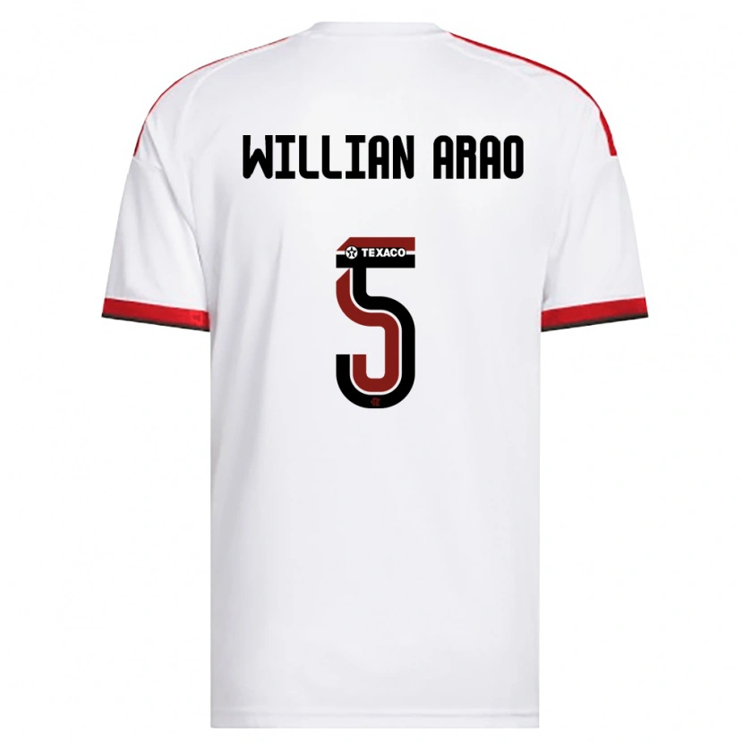 Danxen Homem Camisola Willian Arao #5 Branco Vermelho Preto Alternativa 2026/27 Camisa Brasil