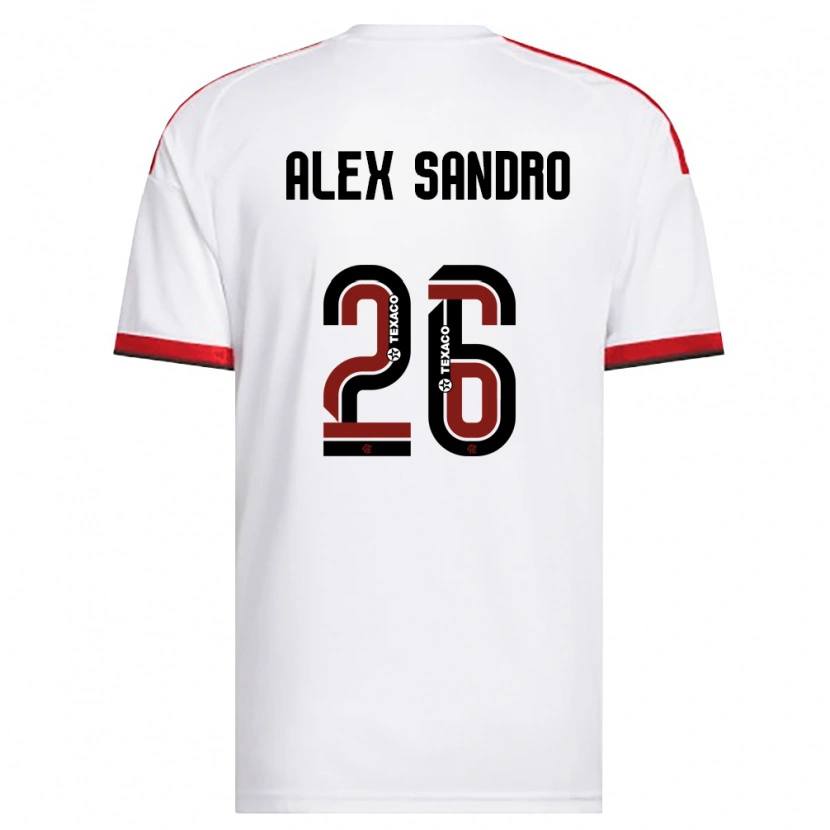 Danxen Homem Camisola Alex Sandro #26 Branco Vermelho Preto Alternativa 2026/27 Camisa Brasil