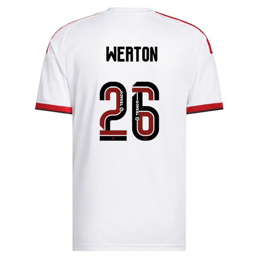 Danxen Homem Camisola Werton #26 Branco Vermelho Preto Alternativa 2026/27 Camisa Brasil