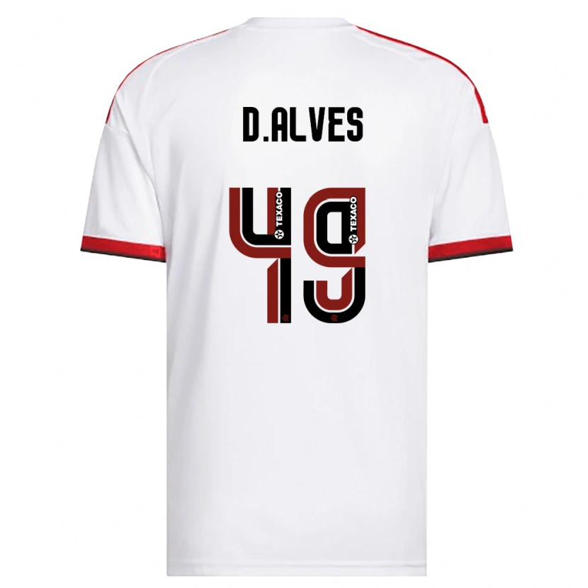 Danxen Homem Camisola Dyogo Alves #49 Branco Vermelho Preto Alternativa 2026/27 Camisa Brasil