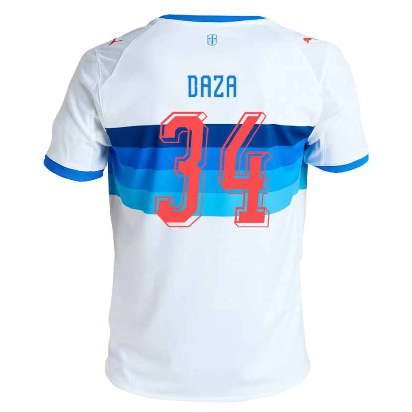 Danxen Mulher Camisola Francisco Daza #34 Branco Azul Celeste Principal 2026/27 Camisa Brasil