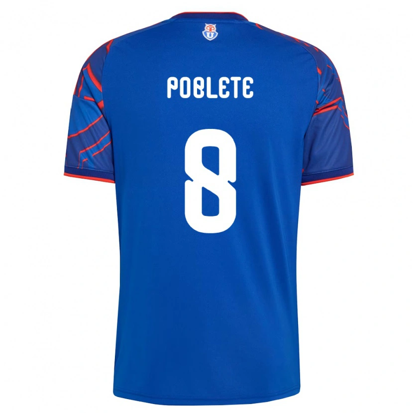 Danxen Mulher Camisola Israel Poblete #8 Azul Real Vermelho Principal 2026/27 Camisa Brasil