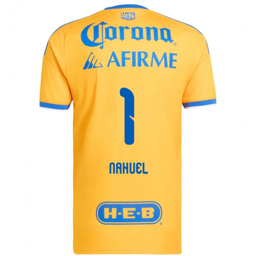 Danxen Mulher Camisola Nahuel Guzmán #1 Amarelo Azul Principal 2026/27 Camisa Brasil