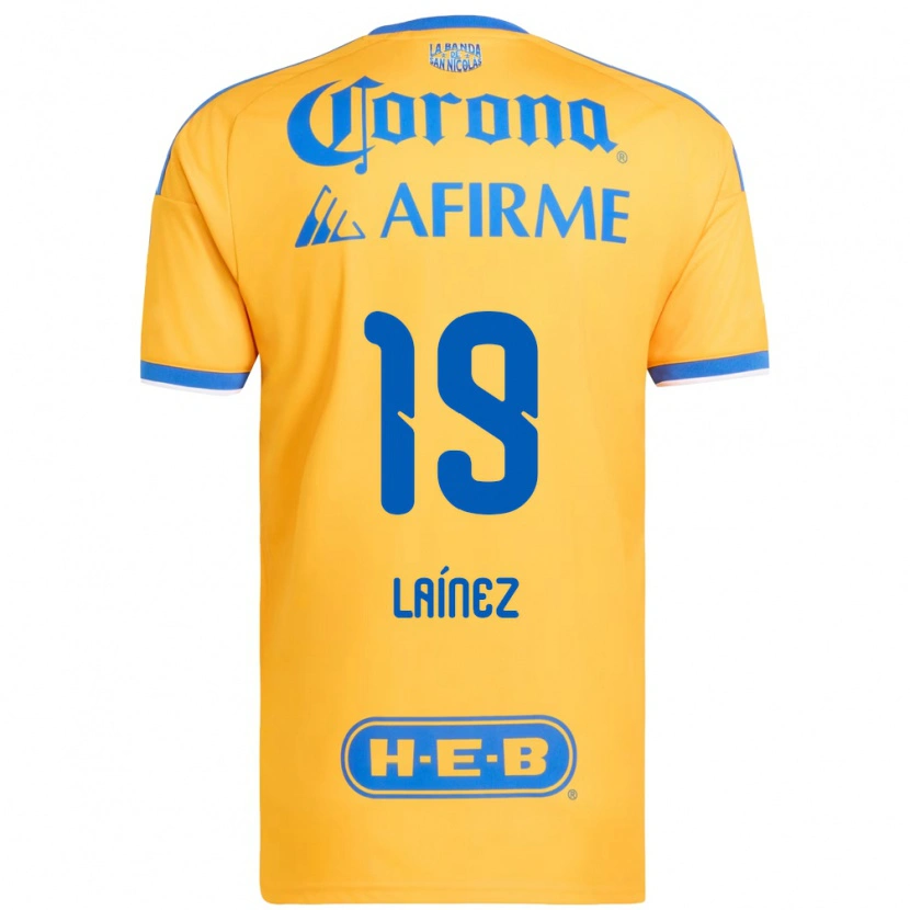 Danxen Mulher Camisola Mauro Laínez #19 Amarelo Azul Principal 2026/27 Camisa Brasil