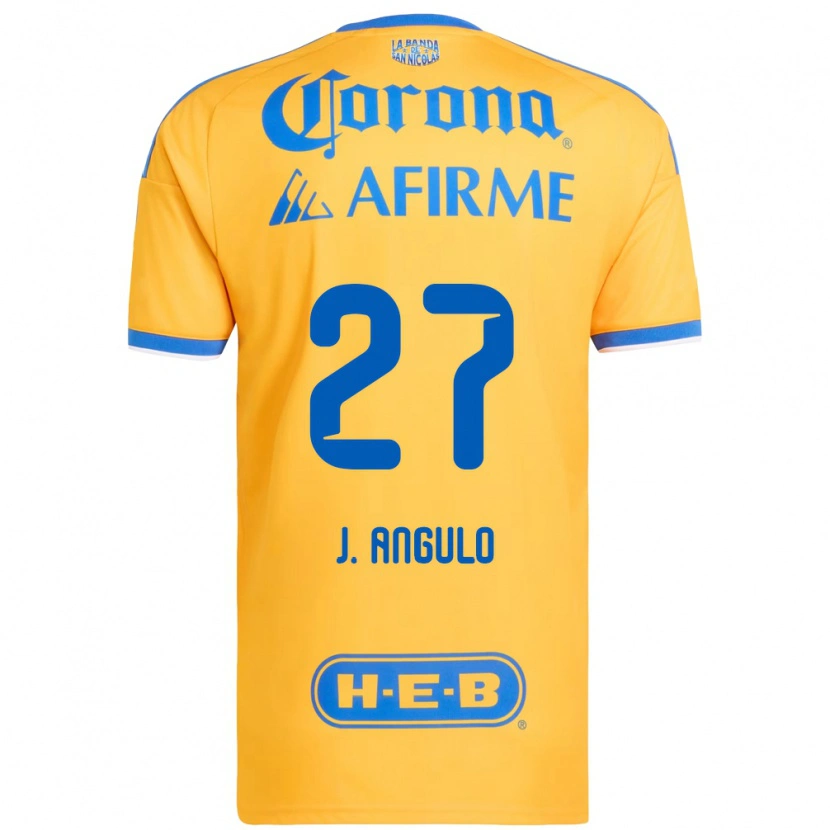 Danxen Mulher Camisola Jesús Angulo #27 Amarelo Azul Principal 2026/27 Camisa Brasil