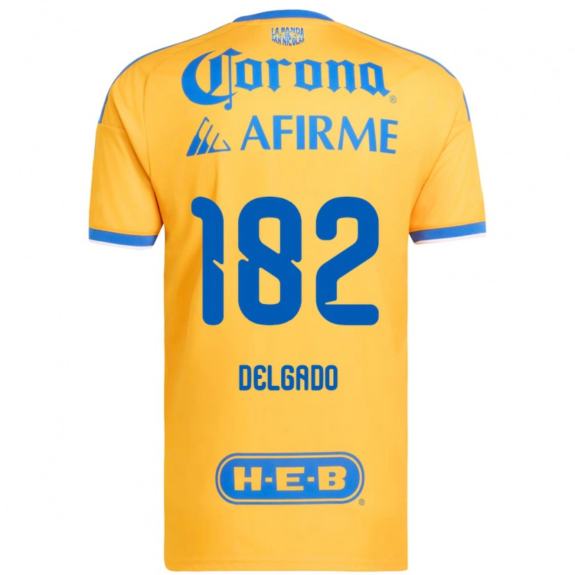 Danxen Mulher Camisola Arturo Delgado #182 Amarelo Azul Principal 2026/27 Camisa Brasil
