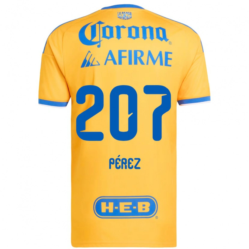 Danxen Mulher Camisola Samuel Pérez #207 Amarelo Azul Principal 2026/27 Camisa Brasil