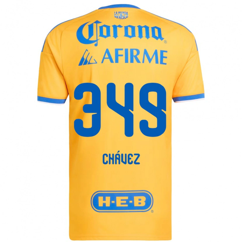 Danxen Mulher Camisola Jorge Chávez #349 Amarelo Azul Principal 2026/27 Camisa Brasil