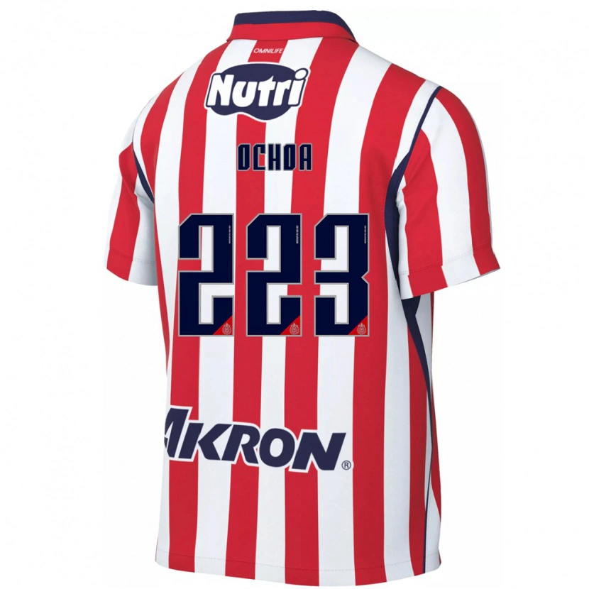 Danxen Mulher Camisola Diego Ochoa #223 Vermelho Branco Principal 2026/27 Camisa Brasil