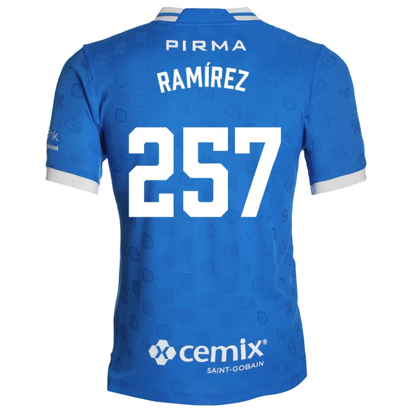 Danxen Mulher Camisola Jacobo Ramírez #257 Azul Branco Vermelho Principal 2026/27 Camisa Brasil