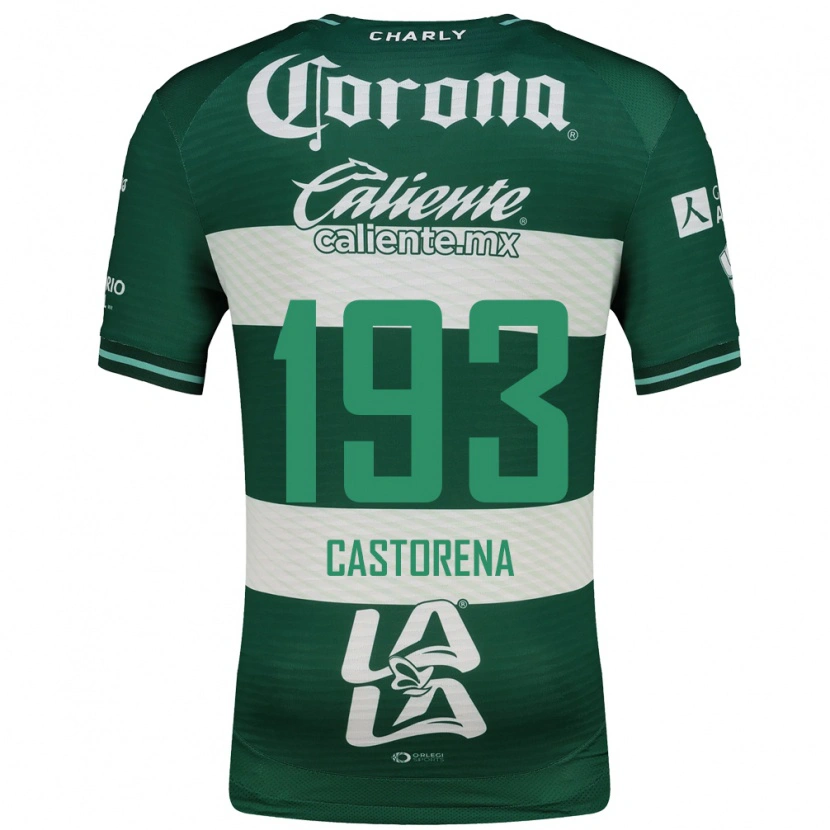 Danxen Mulher Camisola Damián Castorena #193 Verde Branco Principal 2026/27 Camisa Brasil