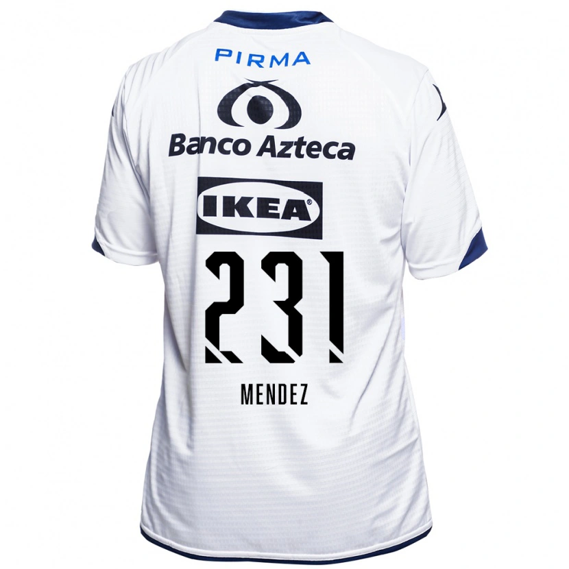 Danxen Mulher Camisola Alejandro Méndez #231 Branco Preto Azul Principal 2026/27 Camisa Brasil