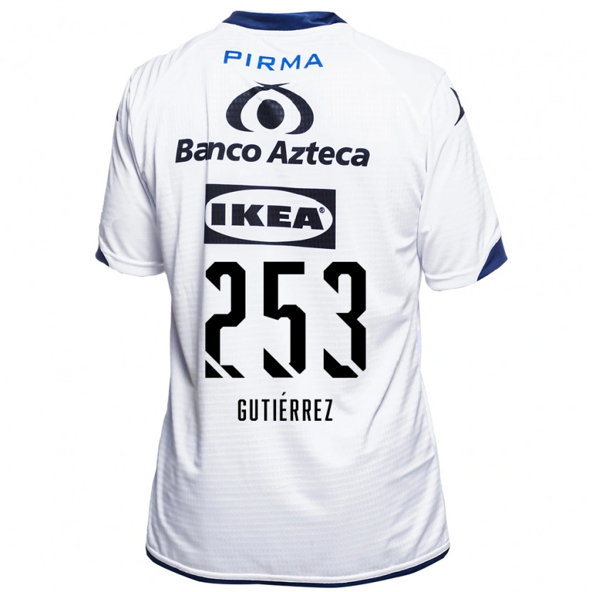 Danxen Mulher Camisola Santiago Gutiérrez #253 Branco Preto Azul Principal 2026/27 Camisa Brasil
