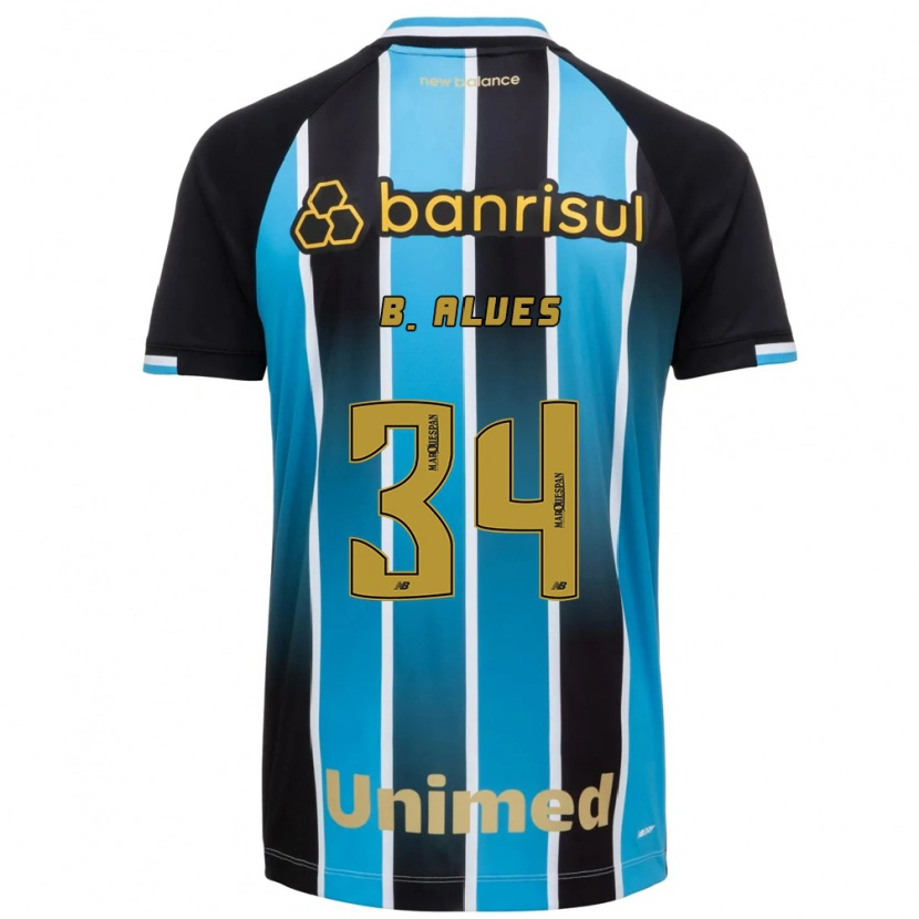 Danxen Mulher Camisola Bruno Alves #34 Azul Marrom Preto Principal 2026/27 Camisa Brasil