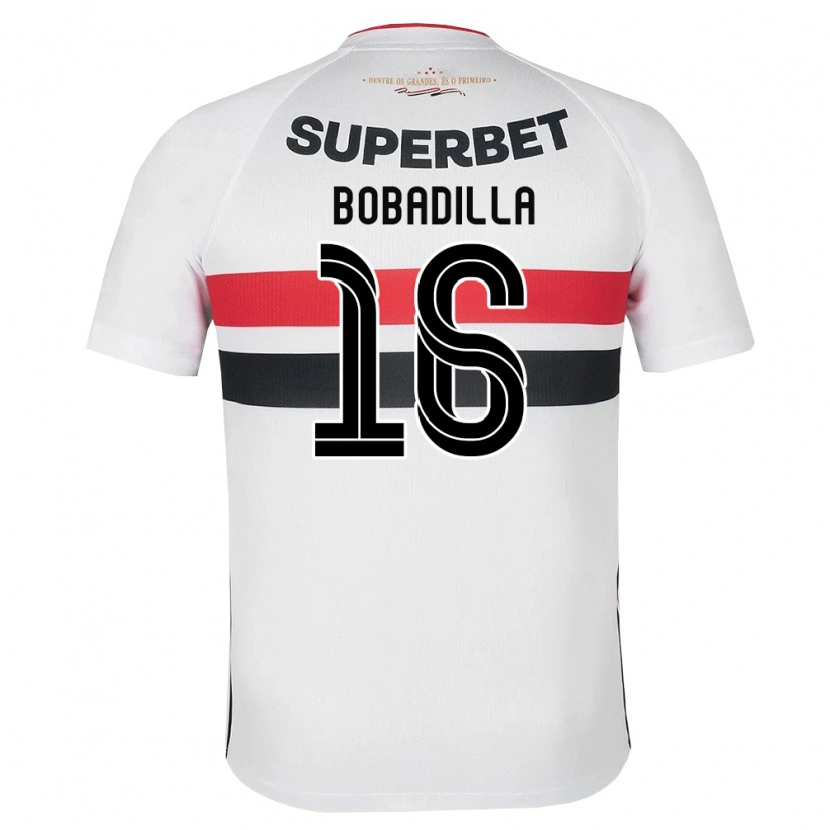 Danxen Mulher Camisola Damián Bobadilla #16 Branco Vermelho Preto Principal 2026/27 Camisa Brasil