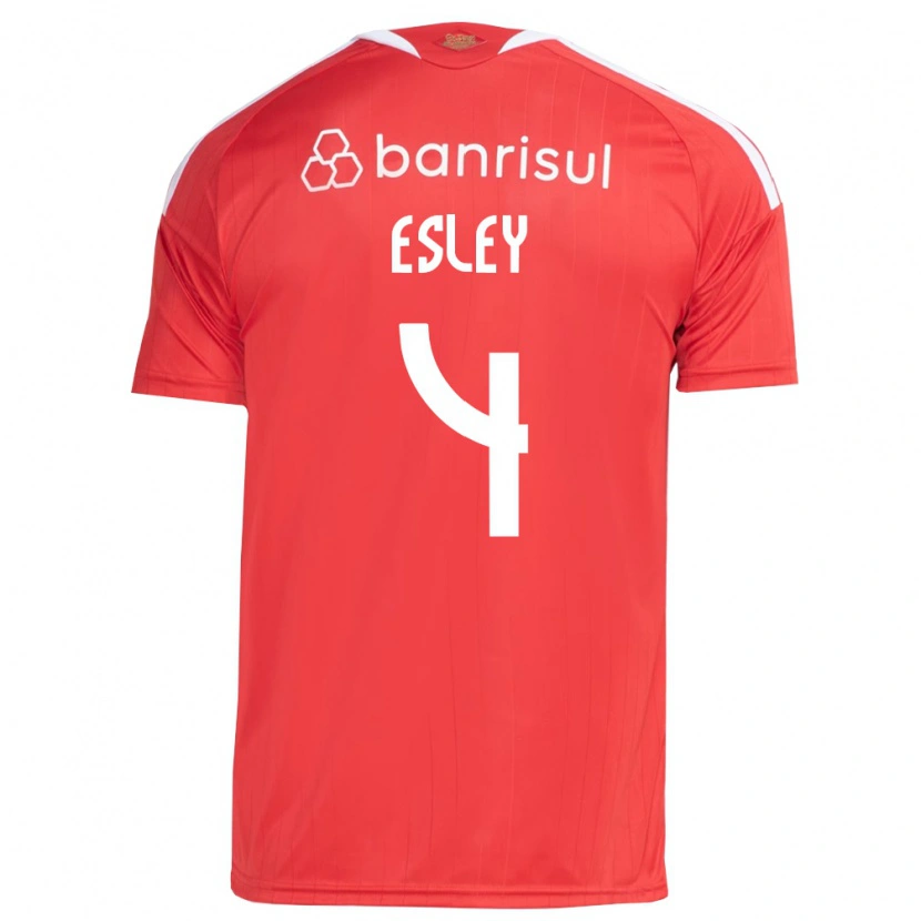 Danxen Mulher Camisola Esley Ezequiel Dos Reis #4 Vermelho Branco Principal 2026/27 Camisa Brasil