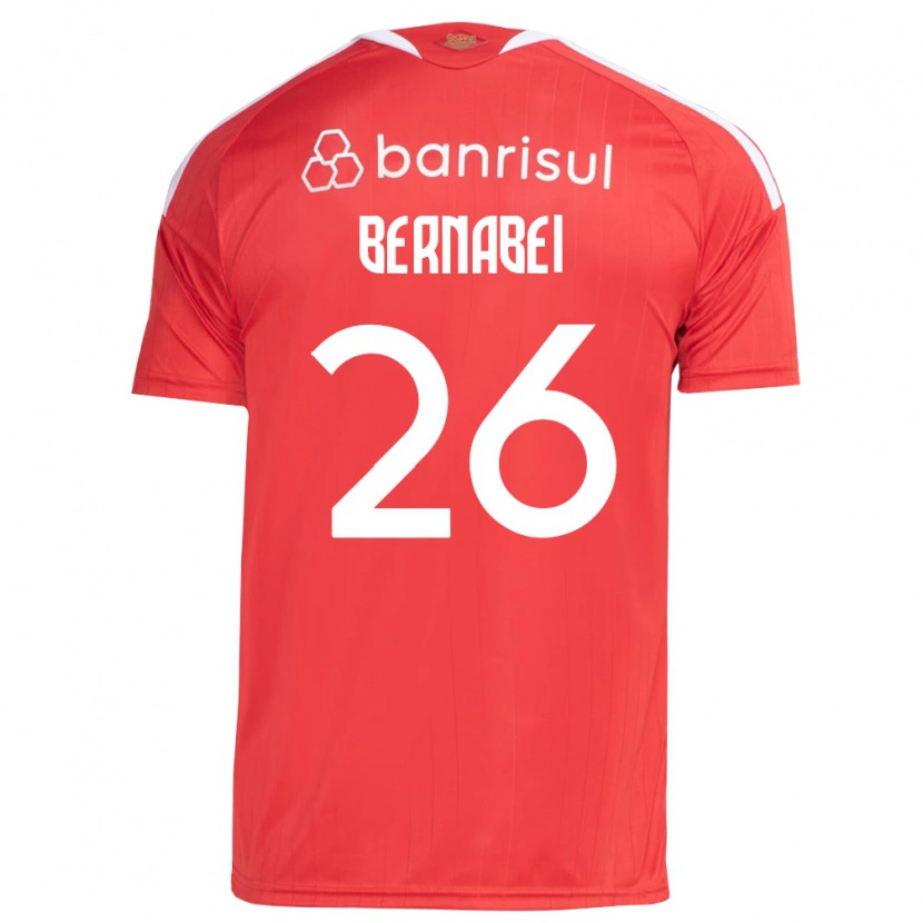 Danxen Mulher Camisola Alexandro Bernabei #26 Vermelho Branco Principal 2026/27 Camisa Brasil