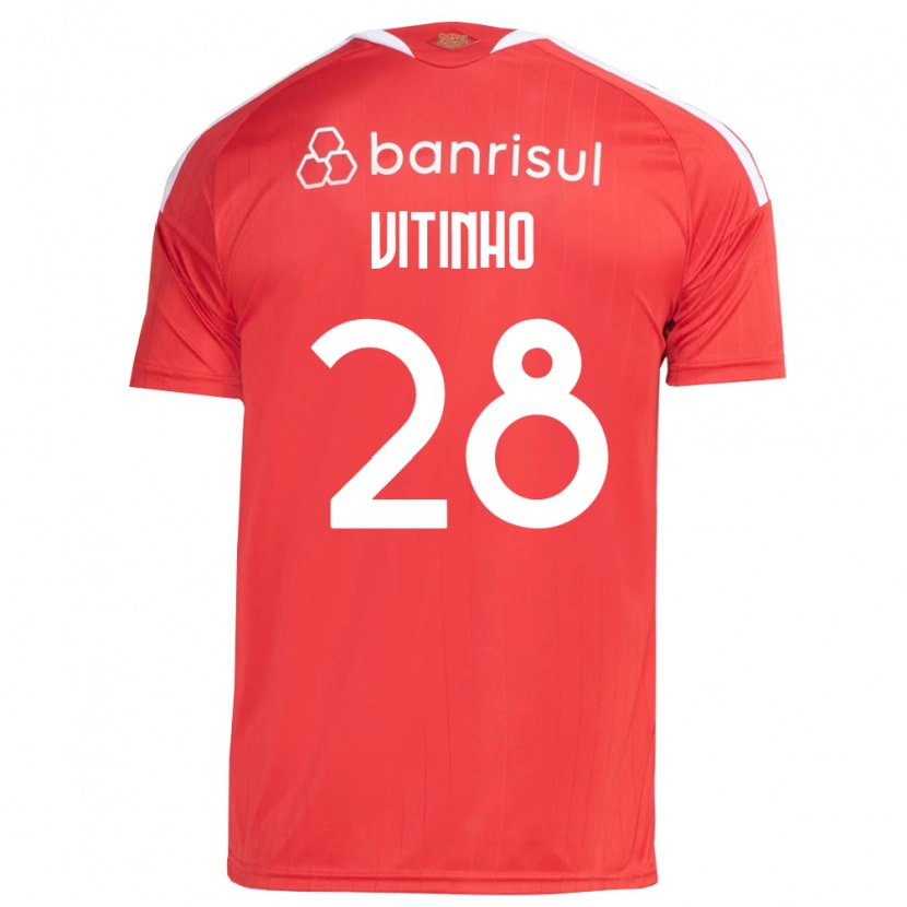 Danxen Mulher Camisola Vitinho #28 Vermelho Branco Principal 2026/27 Camisa Brasil