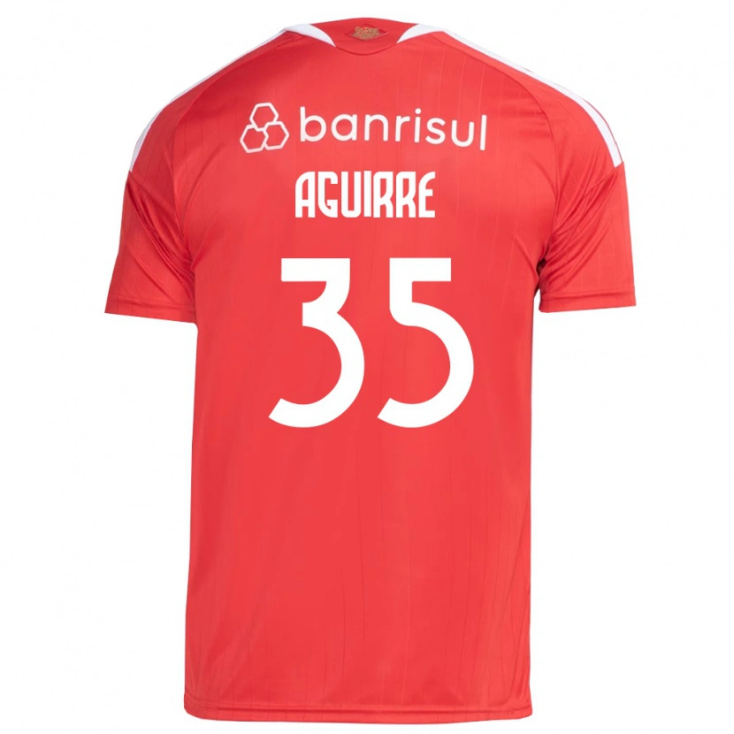 Danxen Mulher Camisola Braian Aguirre #35 Vermelho Branco Principal 2026/27 Camisa Brasil