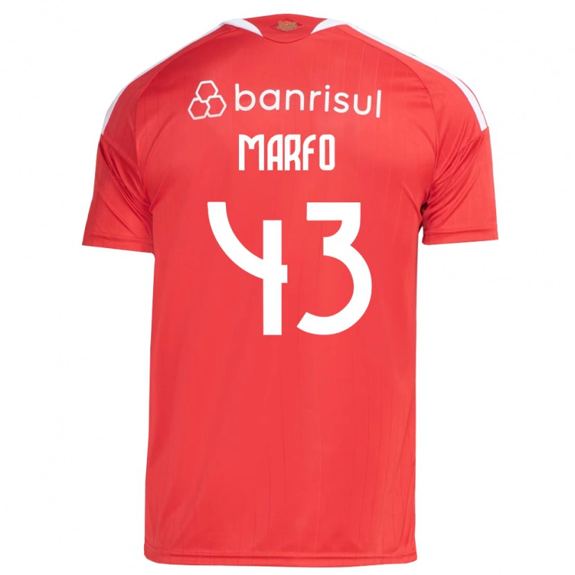 Danxen Mulher Camisola Denis Marfo #43 Vermelho Branco Principal 2026/27 Camisa Brasil
