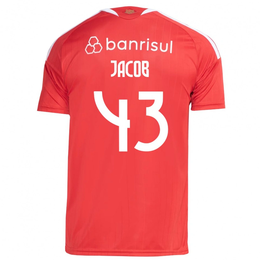 Danxen Mulher Camisola Bernardo Jacob #43 Vermelho Branco Principal 2026/27 Camisa Brasil