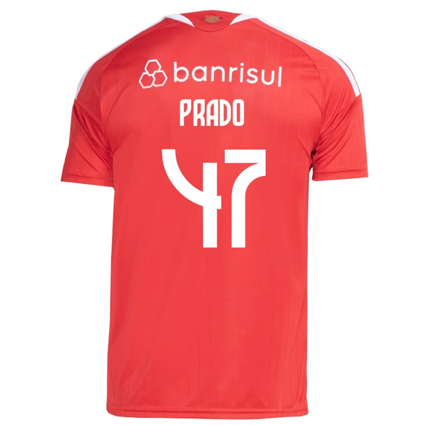 Danxen Mulher Camisola Gustavo Prado #47 Vermelho Branco Principal 2026/27 Camisa Brasil