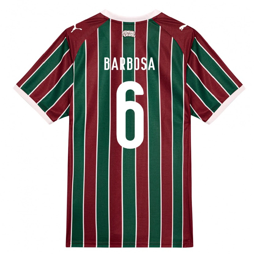 Danxen Mulher Camisola Diogo Barbosa #6 Verde Borgonha Branco Principal 2026/27 Camisa Brasil