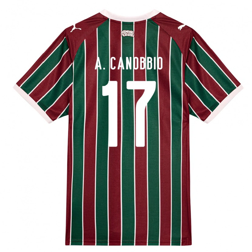 Danxen Mulher Camisola Agustín Canobbio #17 Verde Borgonha Branco Principal 2026/27 Camisa Brasil