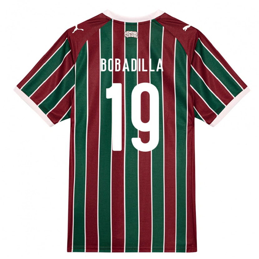 Danxen Mulher Camisola Raul Bobadilla #19 Verde Borgonha Branco Principal 2026/27 Camisa Brasil