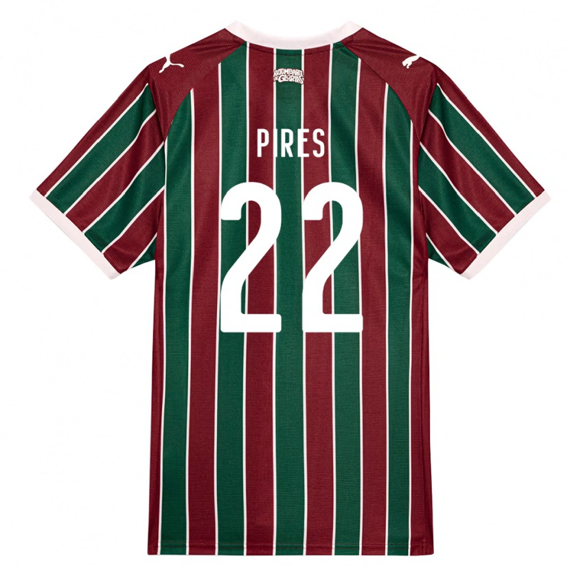 Danxen Mulher Camisola Gabriel Pires #22 Verde Borgonha Branco Principal 2026/27 Camisa Brasil