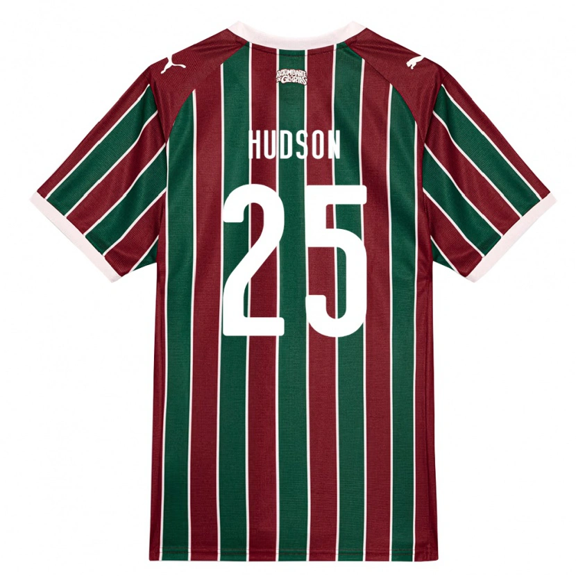 Danxen Mulher Camisola Hudson #25 Verde Borgonha Branco Principal 2026/27 Camisa Brasil