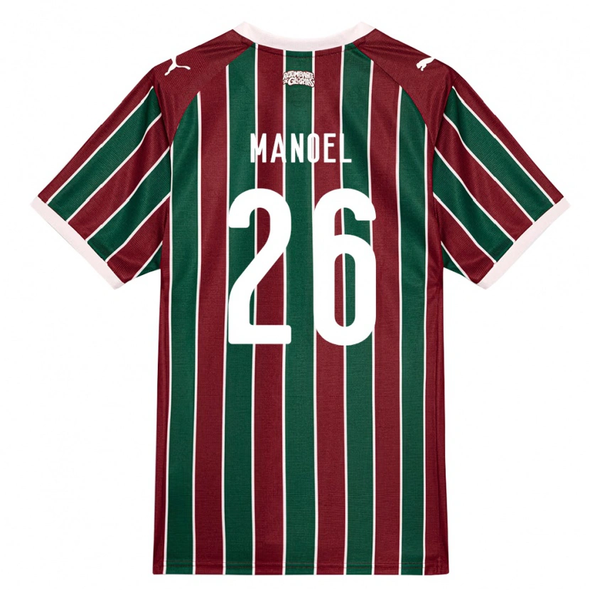 Danxen Mulher Camisola Manoel #26 Verde Borgonha Branco Principal 2026/27 Camisa Brasil