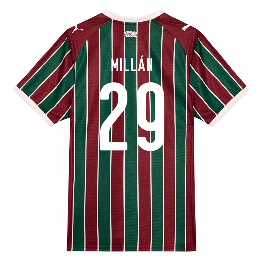 Danxen Mulher Camisola Julián Millán #29 Verde Borgonha Branco Principal 2026/27 Camisa Brasil